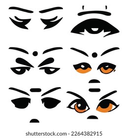 Set of eyes expressions vector file