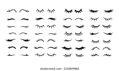 A set of eyes with eyelashes for a unicorn. Cute hand drawn vector illustration. Isolated white background. For decor, scrapbooks, invitations and cards