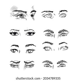 Set Eyes Face Parts Icons Stock Vector (Royalty Free) 2034789335 ...