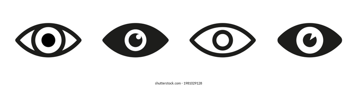 Set of eyes icon, eye sign design