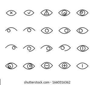 Set of Eyes Icons Vector Illustration