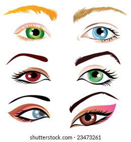 Set of eyes illustration