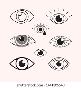 Set of eyes. Line icons. Vector illustration EPS 10