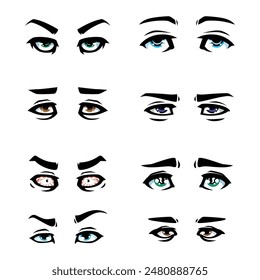 A set of eyes with various expression