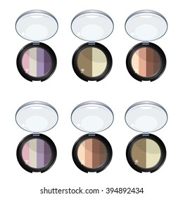 set of eyeshadow on white background vector