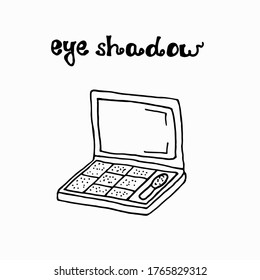Set of Eyeshadows for Eyelid, Lettering and Calligraphy Eye shadow palette icon line symbol. Isolated vector illustration of icon sign concept for web , mobile app logo UI design.
