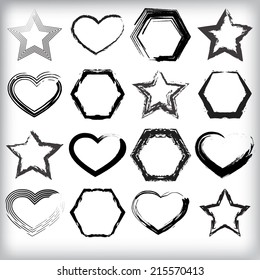Set f grunge shapes. Vector illustration