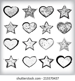 Set f grunge shapes. Vector illustration