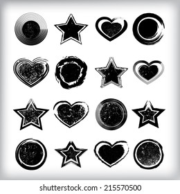 Set f grunge shapes. Vector illustration