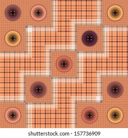set of fabric with buttons