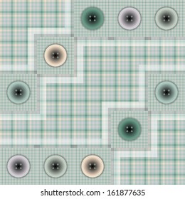set of fabric with buttons