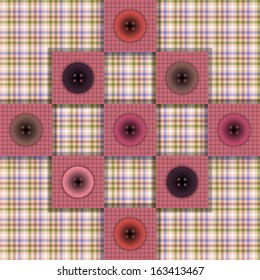 set of fabric with buttons on a contrasting background
