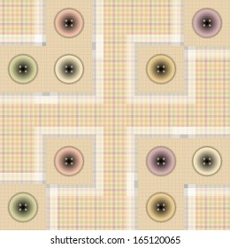 set of fabric with buttons on a contrasting background