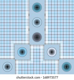 set of fabric with buttons on a contrasting background