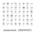 Set of fabric features icons. Line art style icons bundle. vector illustration