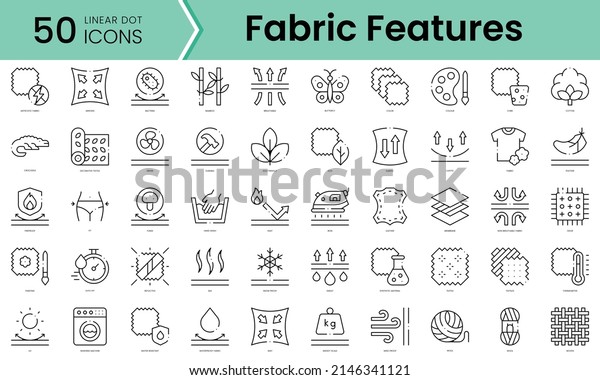 Set of fabric features icons. Line art style\
icons bundle. vector\
illustration