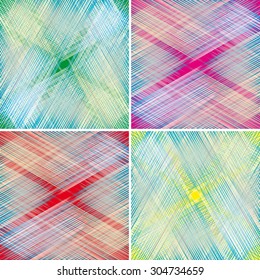 set of fabric texture. weave colorful threads in pastel colors
