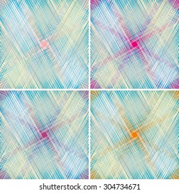 set of fabric texture. weave colorful threads in pastel colors
