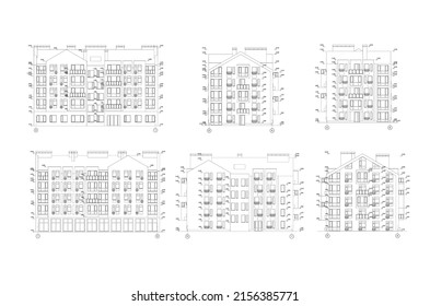  Dibujos arquitectónicos de fachada