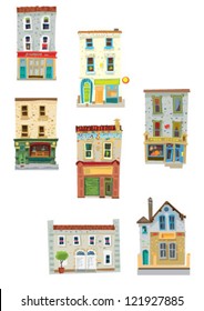 set of facades - Dublin - cartoon