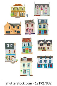 set of facades - Edinburgh - cartoon