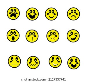 a set of face emoticons 