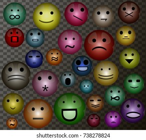 set of face expressions, vector