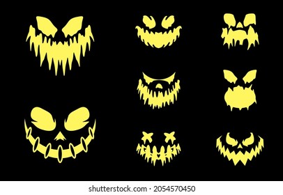 Set face halloween design vector template