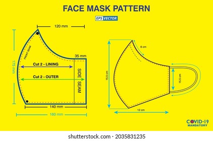 set of face mask industrial pattern design or pattern for create a medical mask. eps