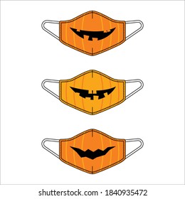 set of face mask in vector. Jack o lantern character for halloween