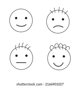 Set Face Pictograms Face Reaction Icons Stock Vector (Royalty Free ...