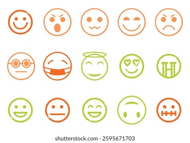 Set of face and sad emojis icons. High quality emoticons comment social media Facebook chat comment reaction icon 