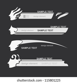 Set of face symbols for design