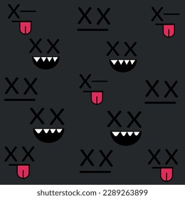 set of faces with different emotions illustration