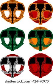 set of faces of elephant