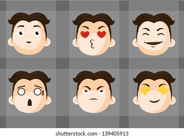 set of faces emoticon