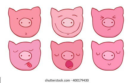 The set of faces of the pigs