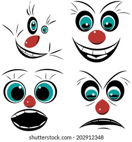 Set, faces pronounced emotions, EPS8 - vector graphics