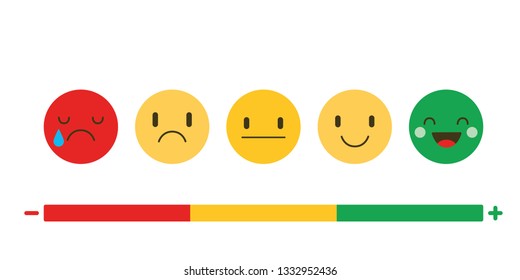 Feedback Emoticons Scale Happy Face Level Stock Vector (Royalty Free ...