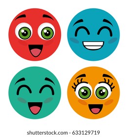 set faces style kawaii