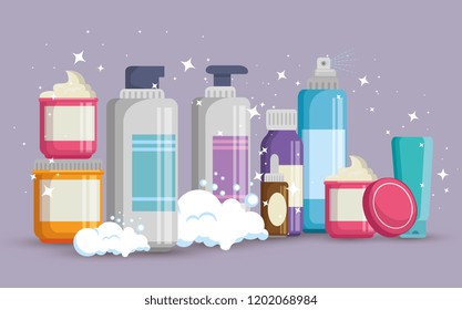 set of facial creams products