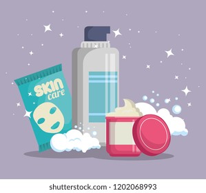 set of facial creams products