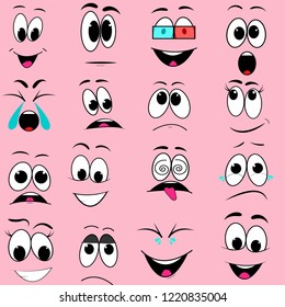 Face Emotion Cartoon Set Stock Vector (Royalty Free) 1090251491