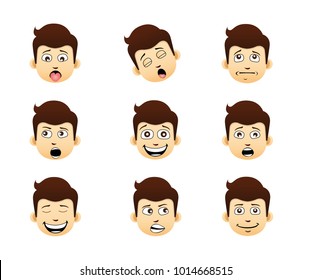 Set Facial Expression Emotions Stock Vector (Royalty Free) 1014668515 ...