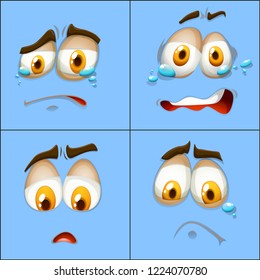 Set of facial expression illustration