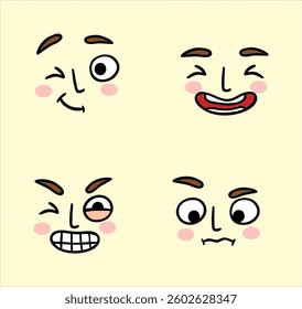 Set facial mood expression icons 