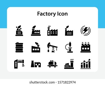 Set of in factory icon