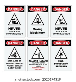 Set of Factory Safety Signs and icon vector illustration vol 01