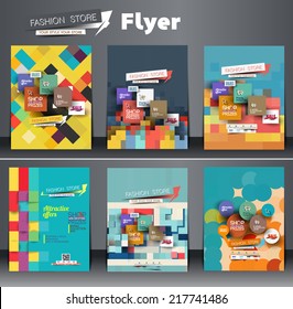 Set of Fahion Shopping Center Flyer Template 