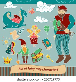 Set of fairy tale characters